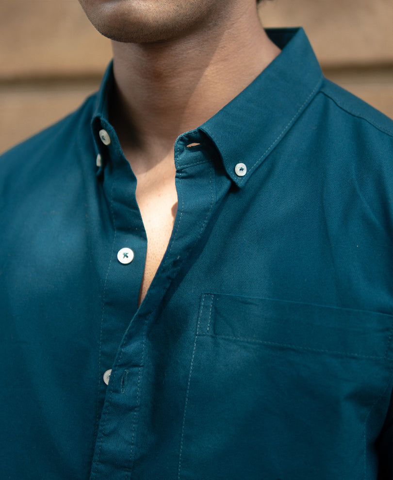 Teal Lightweight Oxford Shirt 100% Cotton