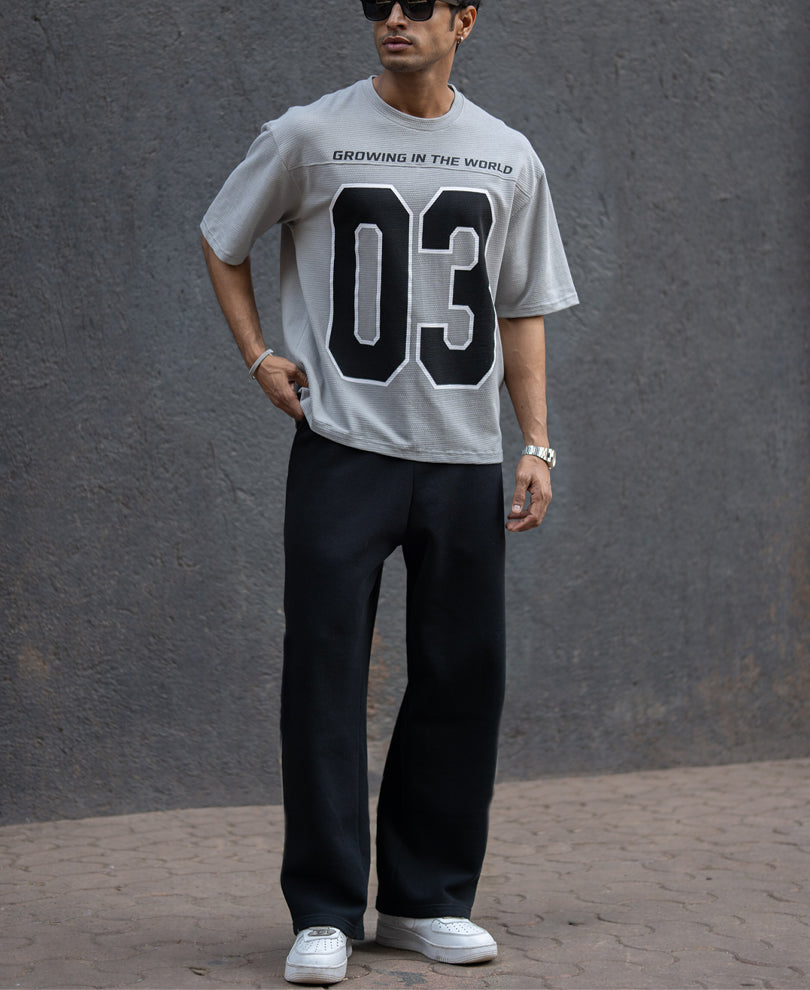 Grey Knit Jersey T-Shirt 100% Cotton