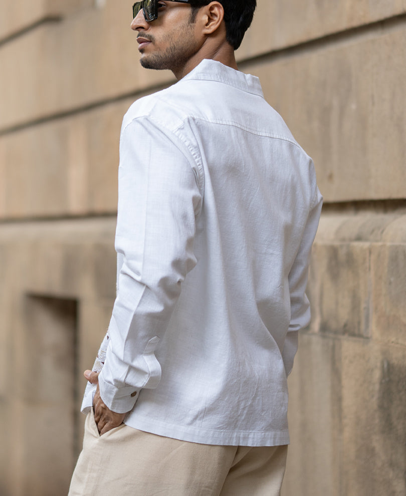 Shirt Oversized Fit Full Sleeve With Collar 100% Cotton