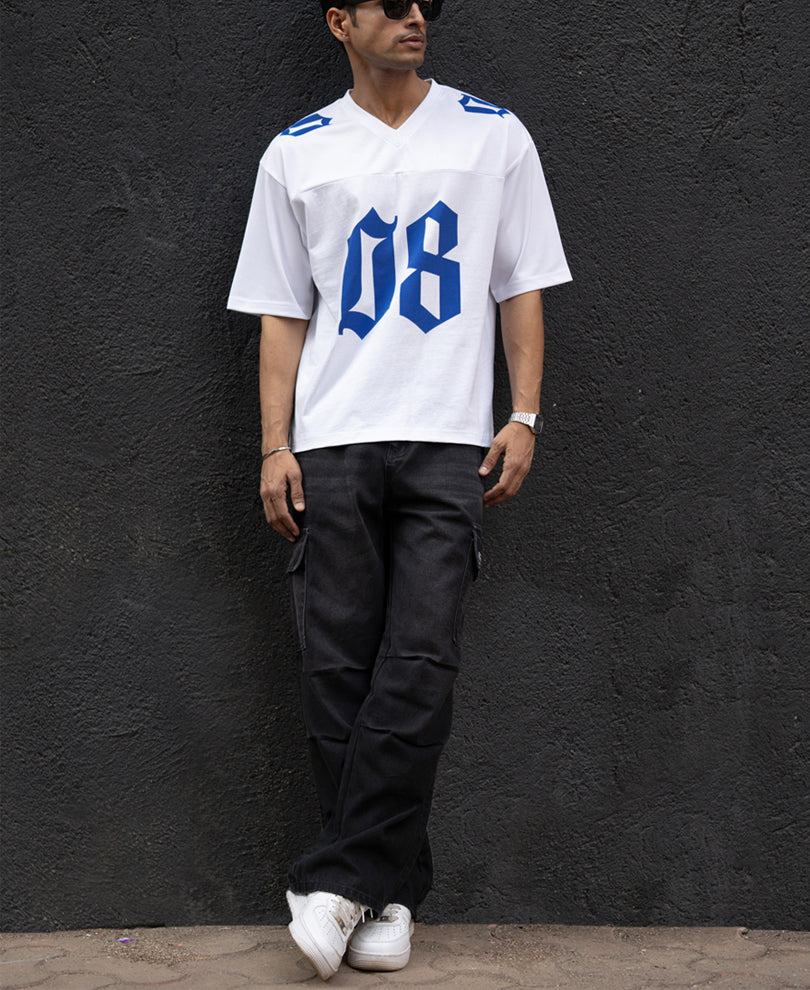 White Printed Jersey T-Shirt