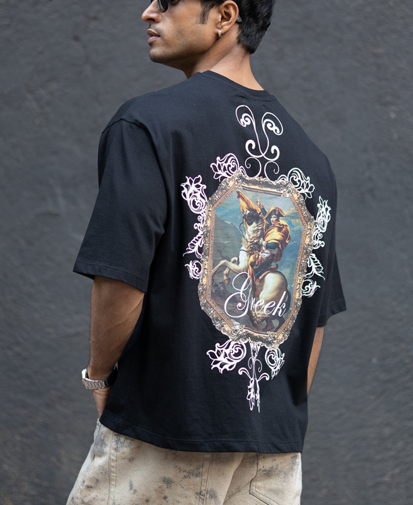 Black Greek Graphic T-Shirt 100% Cotton