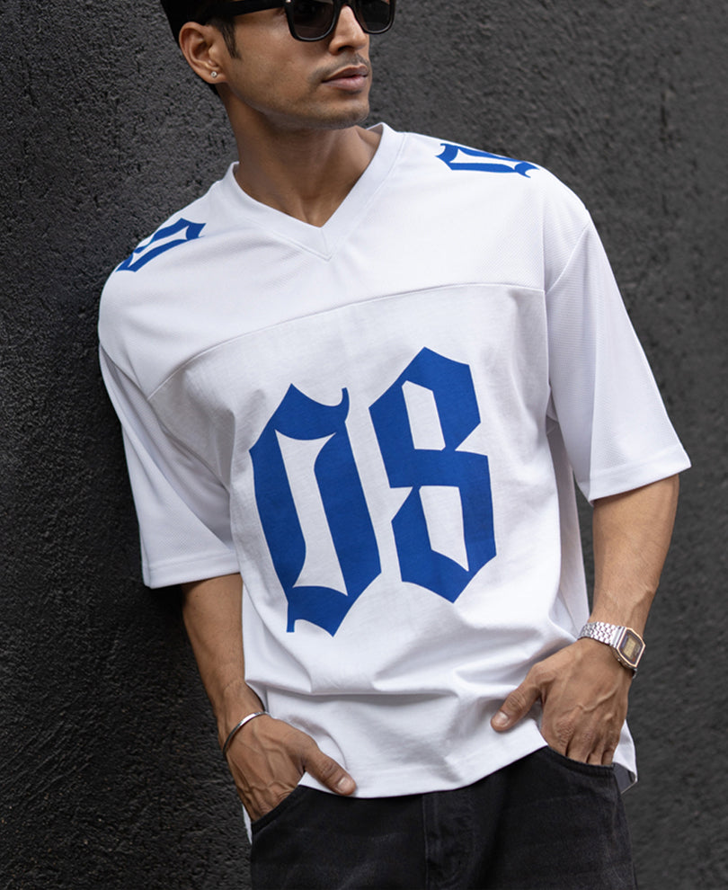 White Printed Jersey T-Shirt
