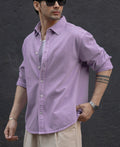 Lavender Overdyed Structured Shirt 100% Cotton
