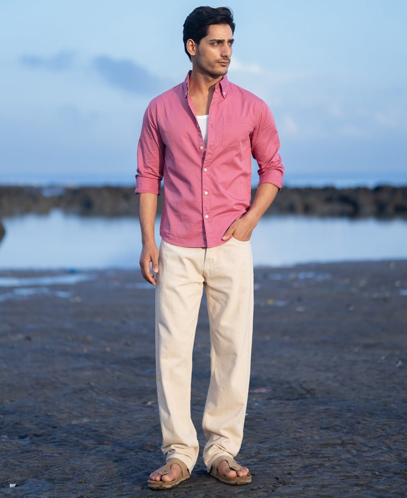Rogue Pink Structured Buttondown Shirt 100% Cotton