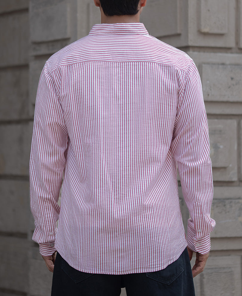 Red Stripe Shirt 100% Cotton