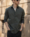 Dark Olive Twill Shirt 100% Cotton