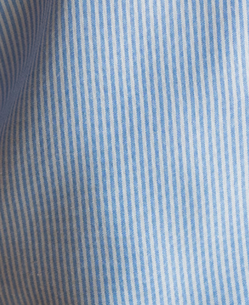 Blue Stripe Palm Embroidery Shirt
