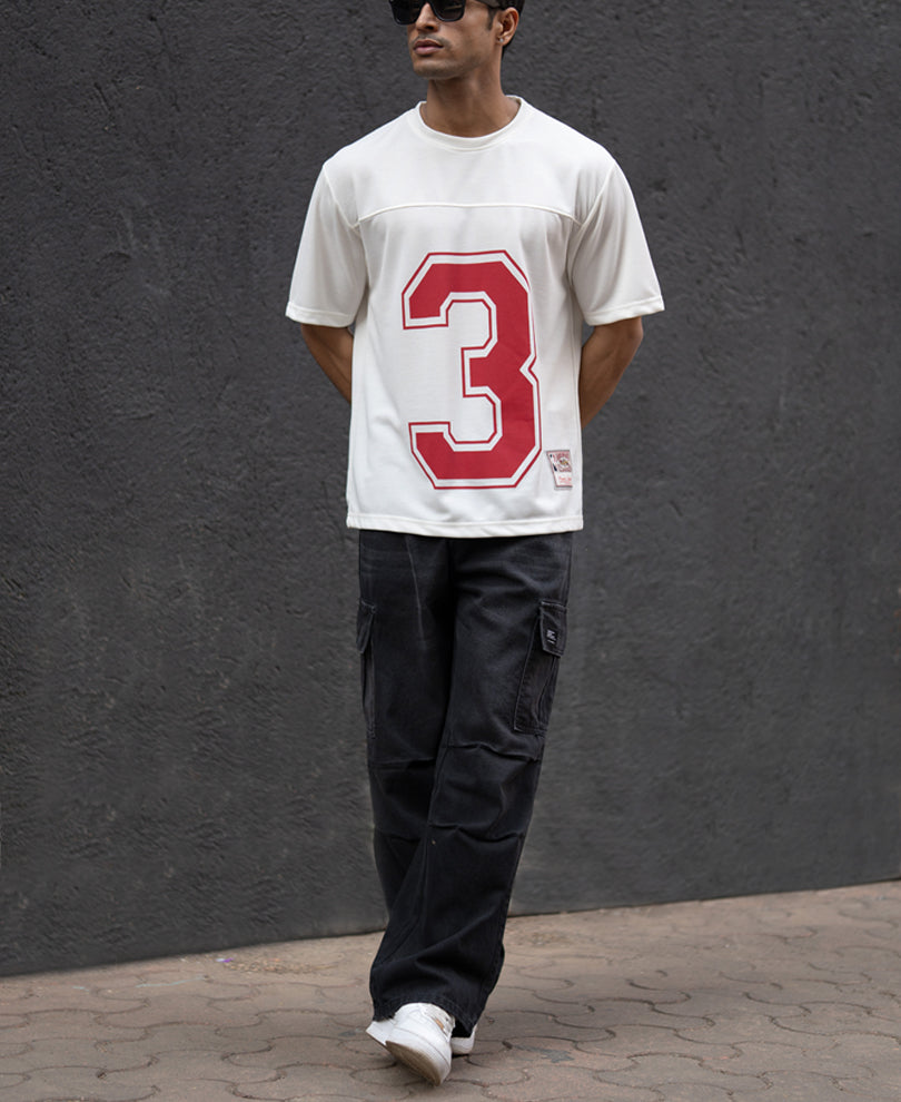 Off White Printed Jersey T-Shirt