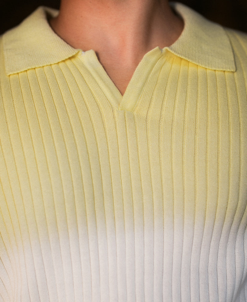 Yellow & Blue Ombre Knit T-Shirt 100% Cotton
