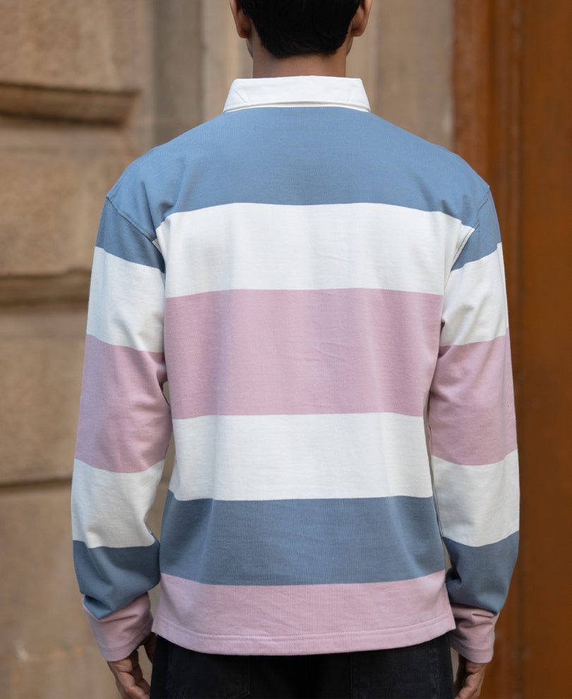 Multicolour Stripe Embroidered T-Shirt 100% Cotton