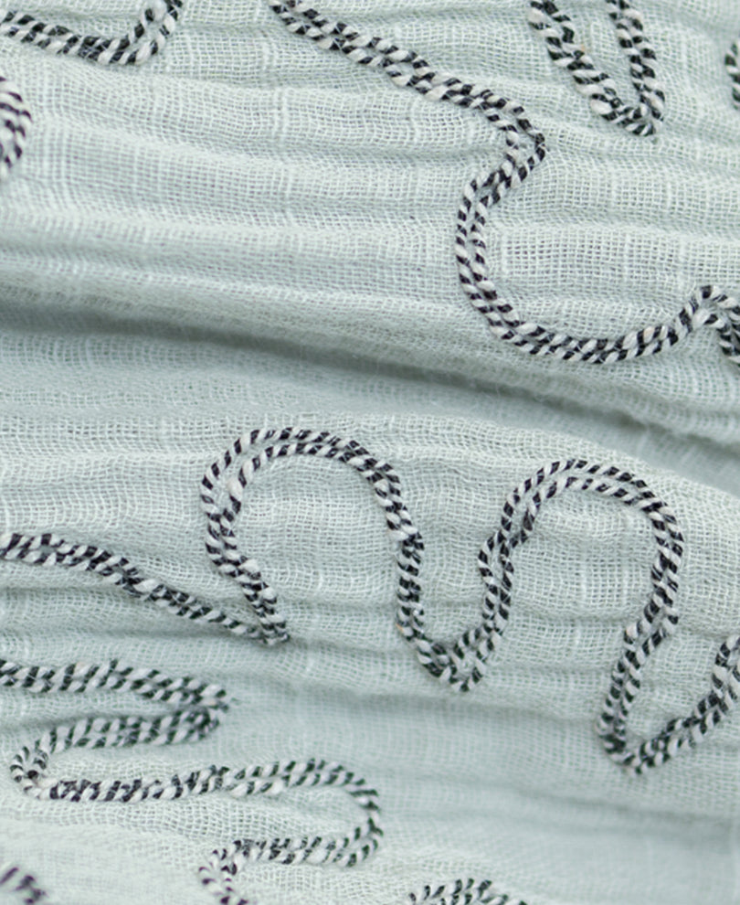 Sage Green Embroidered Shirt 100% Cotton