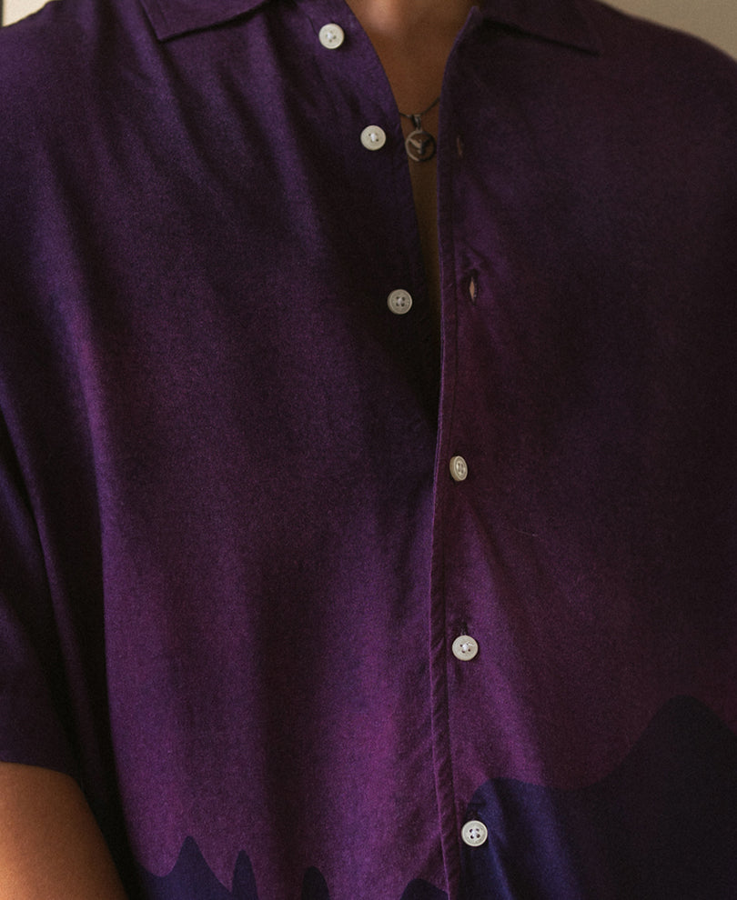 Purple Abstract Print Shirt