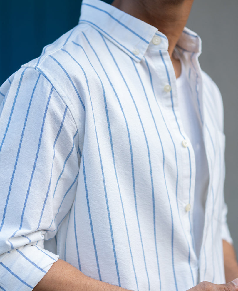 White Oxford Stripe Shirt 100% Cotton