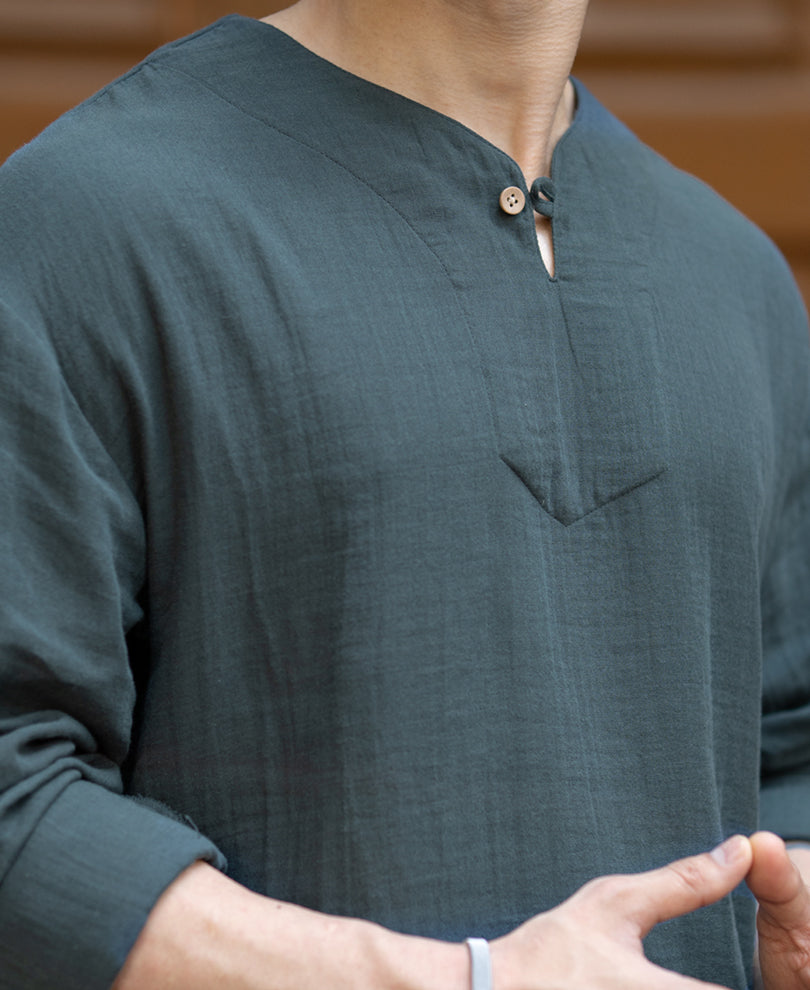 Grey Lightweight Kurta Shirt 100% Cotton
