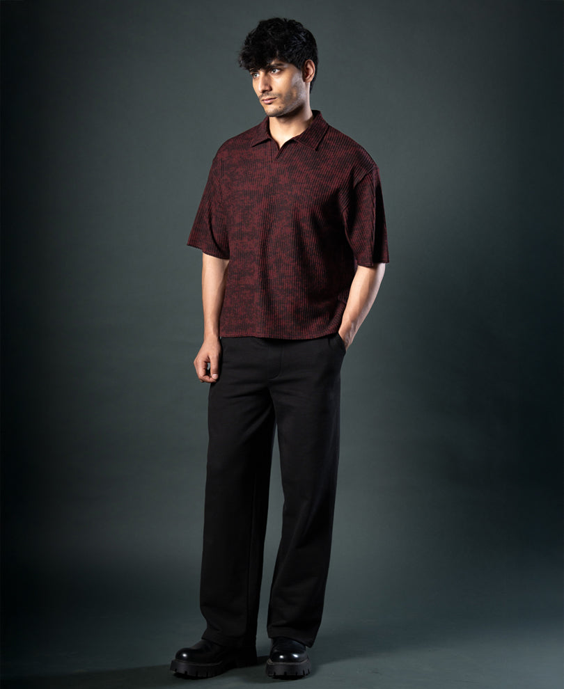 Wine Printed Boxy T-Shirt