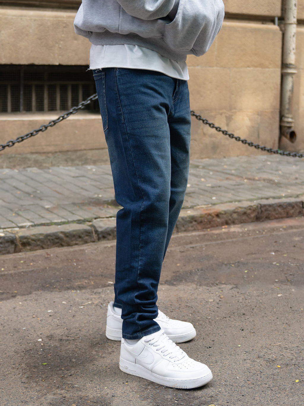 Dark Blue Washed Regular Fit Jeans
