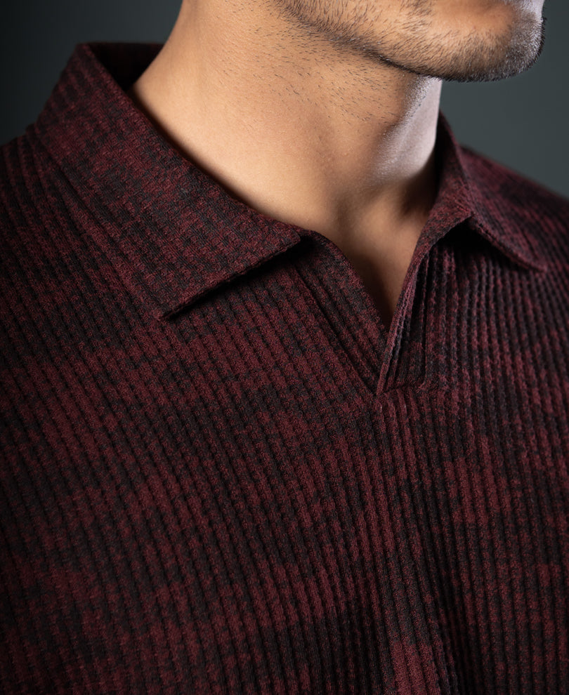Wine Printed Boxy T-Shirt