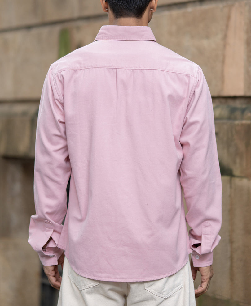 Dusty Pink Structured Overshirt 100% Cotton