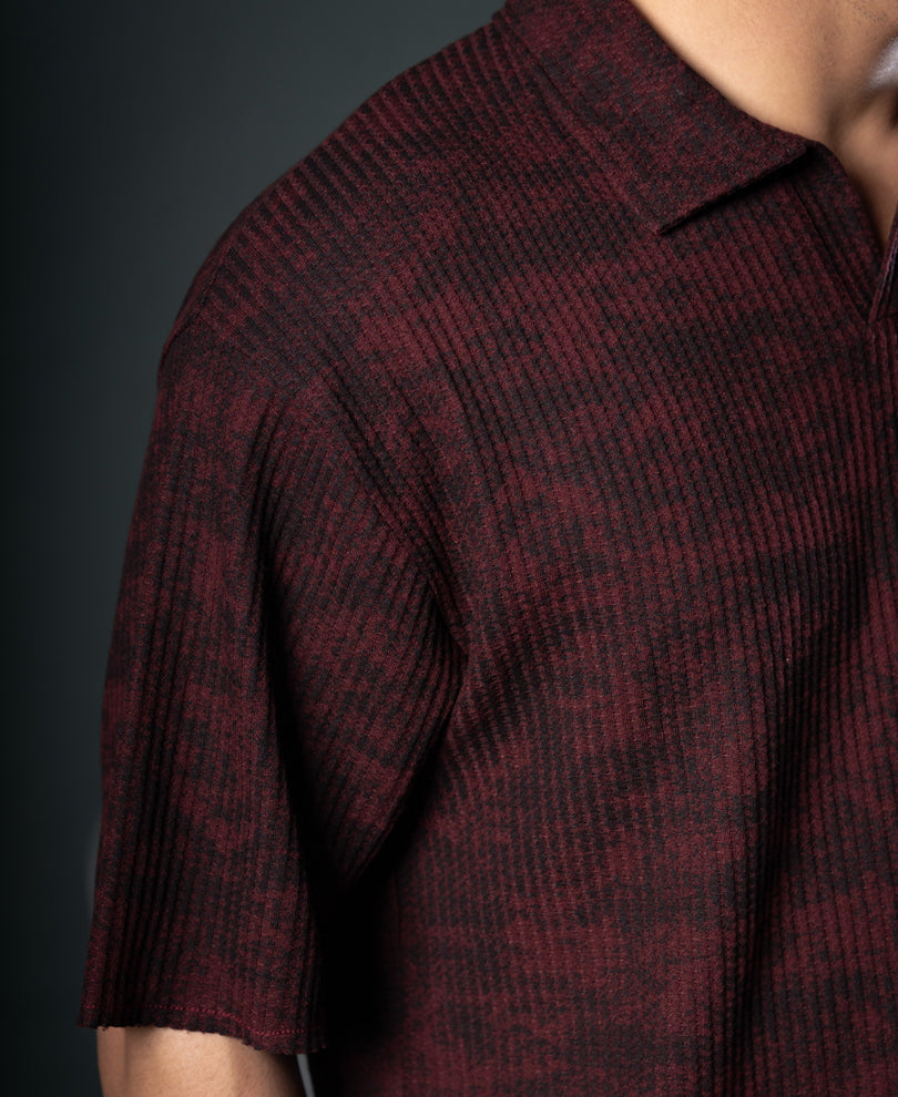 Wine Printed Boxy T-Shirt