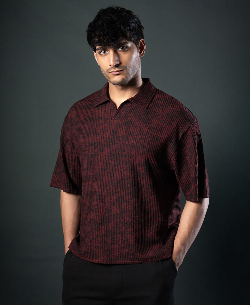 Wine Printed Boxy T-Shirt